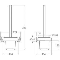 Ramonsoler Accesorios Ершик подвесной нержавеющая сталь, цвет: хром ESCO01