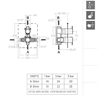 Ramonsoler Drako Встраиваемый смеситель на 2 потребителя, цвет: хром 338712S