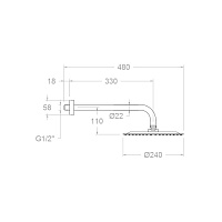 Ramonsoler Hidroterapia Верхний душ настенный 24x48x13,9h см, цвет: хром BHRP240