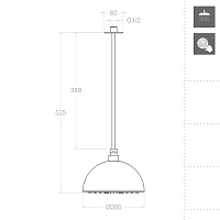 Ramonsoler Hidroterapia Верхний душ потолочный 20x20x52,5h см, цвет: хром RB2V400