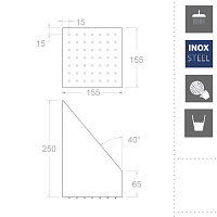 Ramonsoler Hidroterapia Верхний душ из нержавеющей стали, цвет: хром RIK