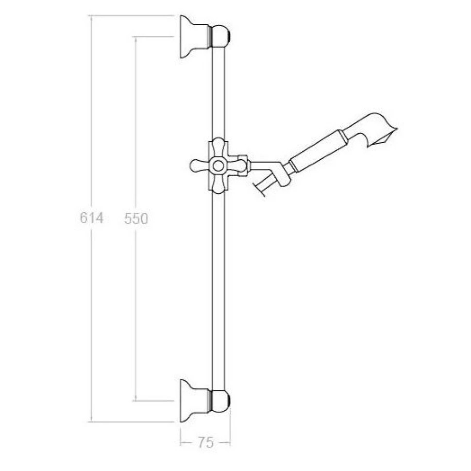 Ramonsoler Hidroterapia Душевая штанга, цвет: хром 3086G