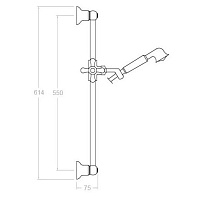 Ramonsoler Hidroterapia Душевая штанга, цвет: хром 3086G