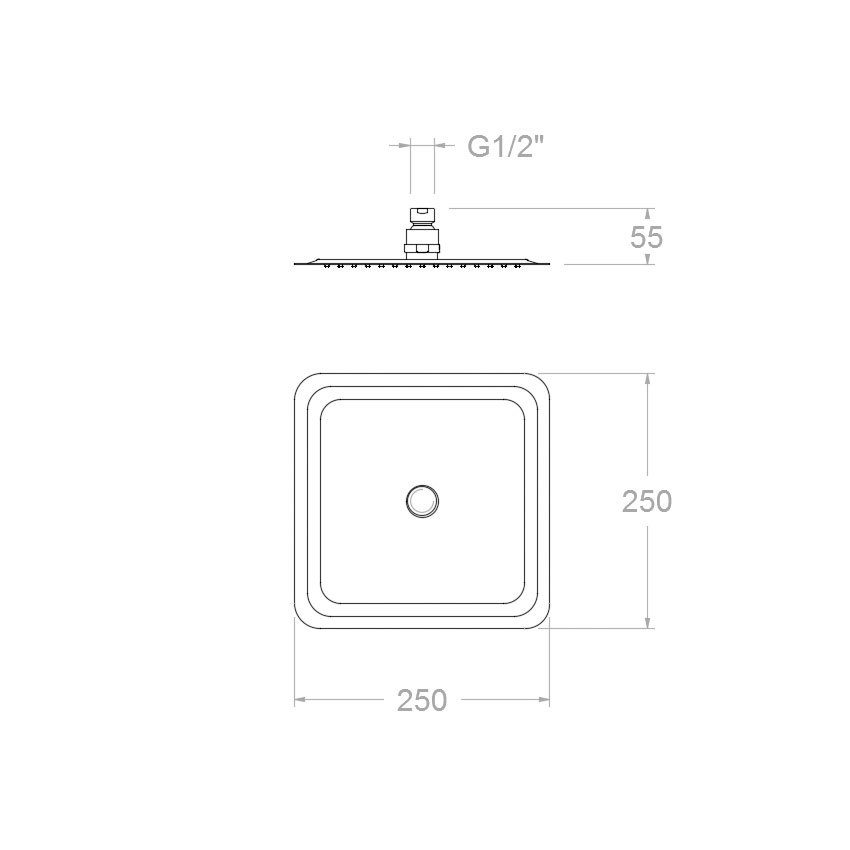Ramonsoler Hidroterapia Лейка тропического душа из нержавеющей стали, цвет: хром RK250