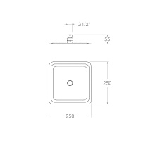 Ramonsoler Hidroterapia Лейка тропического душа из нержавеющей стали, цвет: хром RK250