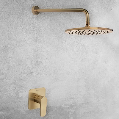 Ramonsoler Hidroterapia Лейка тропического душа из нержавеющей стали, цвет: золото брашированное RM250OC