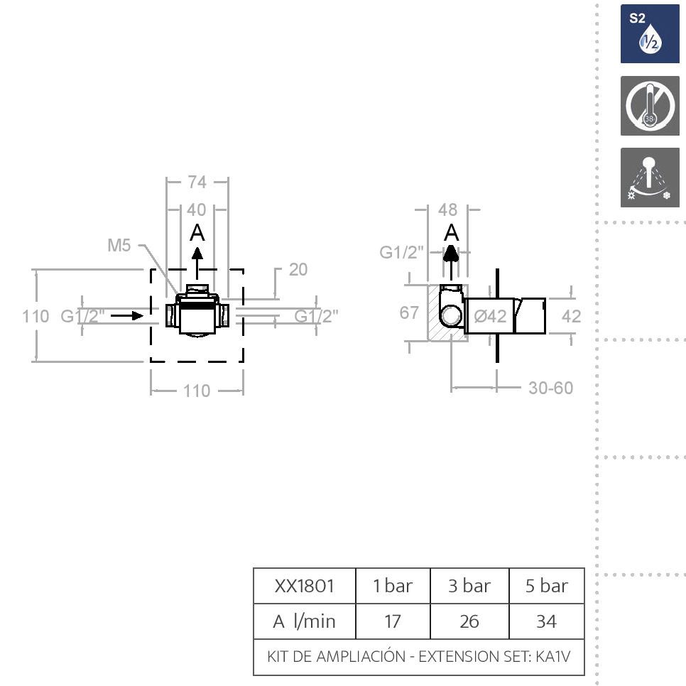 Ramonsoler Kuatro Встраиваемый смеситель на 1 потребителя, цвет: хром 471801S