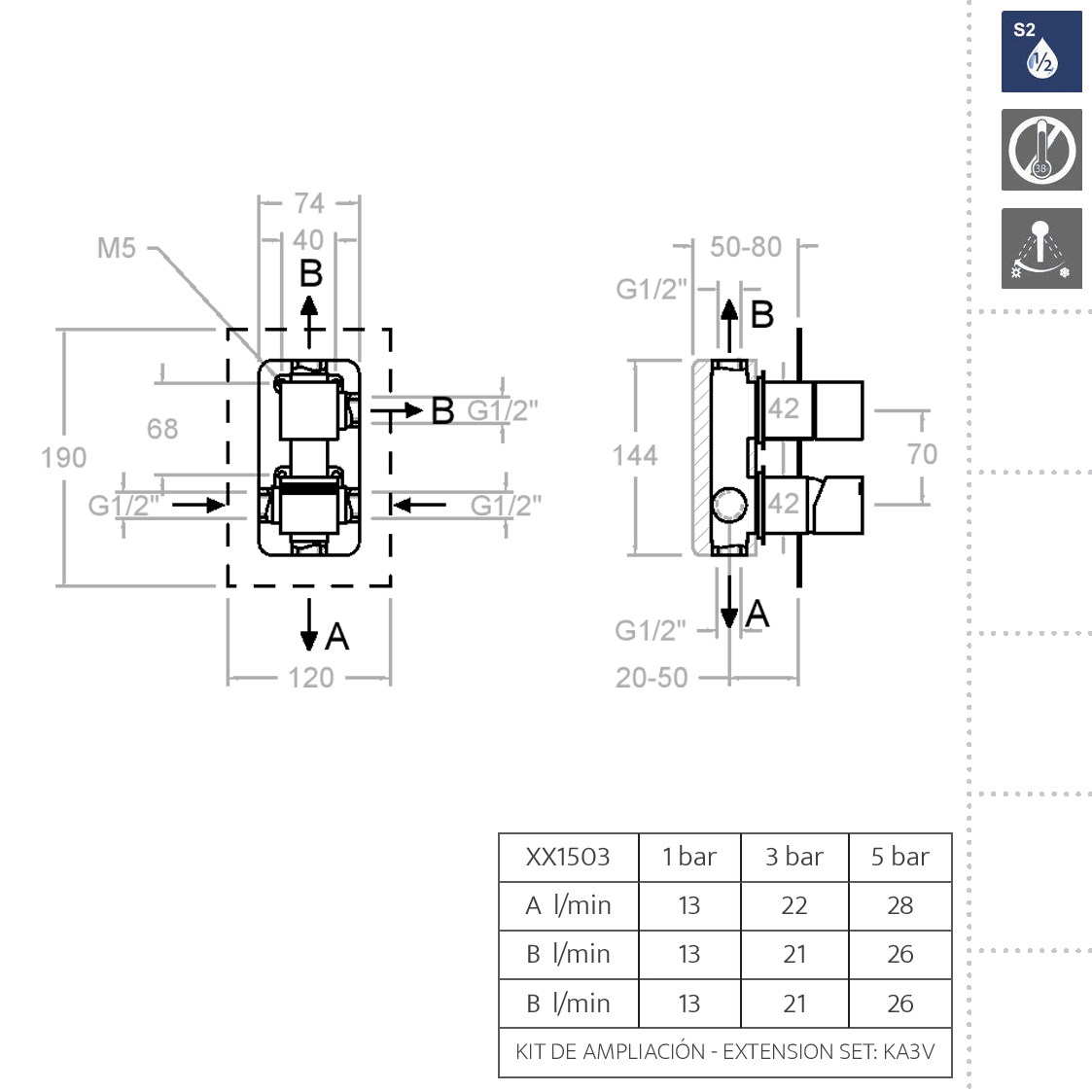 Ramonsoler Kuatro Встраиваемый смеситель на 3 потребителя, цвет: хром 471503S