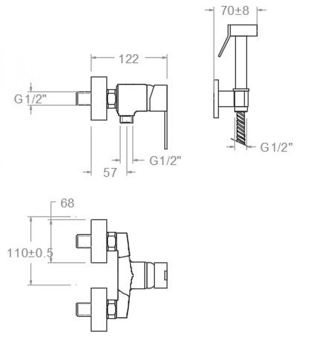 Ramonsoler Kuatro NK Гигиенический душ, цвет: хром 4944WC