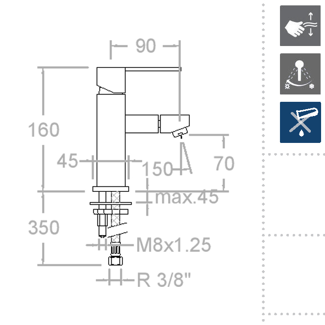 Ramonsoler Kuatro NK Смеситель для биде однорычажный, цвет: хром 4903