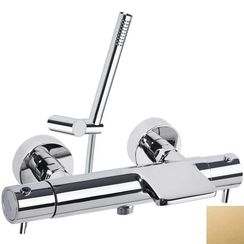 Ramonsoler Odisea Термостатический смеситель настенный излив каскад, цвет: золото брашированное 393901DOC