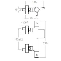 Ramonsoler Odisea Термостатический смеситель настенный излив каскад, цвет: золото брашированное 393901DOC