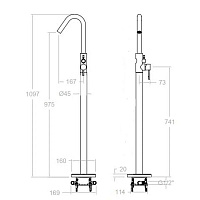 Ramonsoler Odisea Напольный однорычажный смеситель для ванны, цвет: медь 398503SCUC