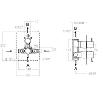 Ramonsoler Odisea Встраиваемый термостатический смеситель на 2 потребителя, цвет: хром 398722S