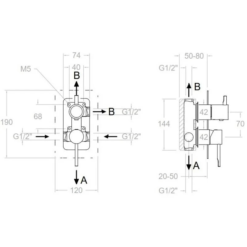 Ramonsoler Odisea Встраиваемый смеситель на 3 потребителя, цвет: матовый черный 391513SNM