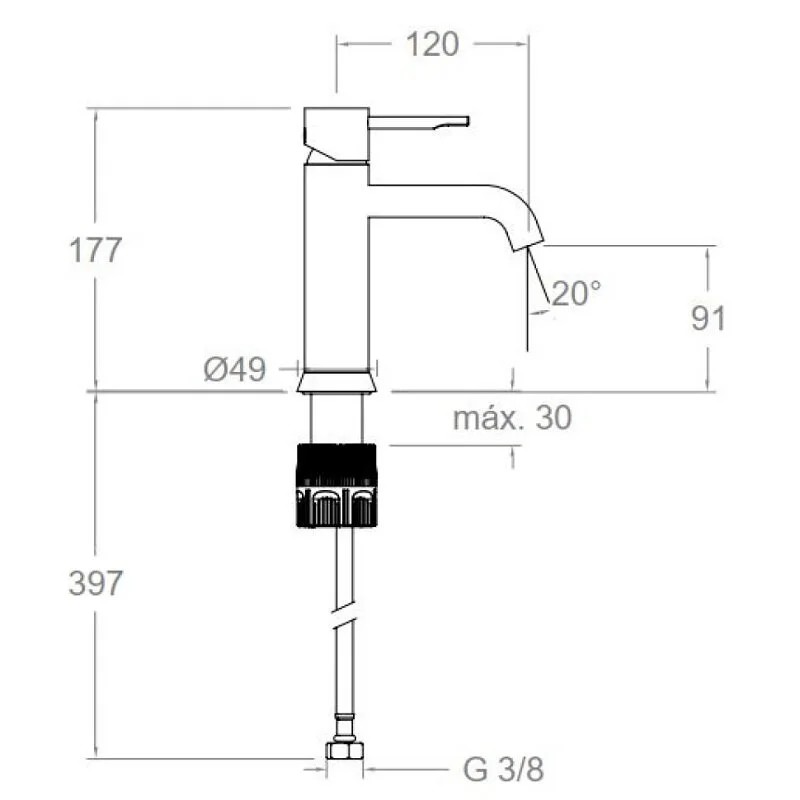 Ramonsoler Odisea Смеситель для раковины однорычажный, цвет: медь 390401CUC