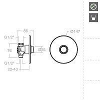 Ramonsoler Solestop Встраиваемый порционный кран, цвет: хром 745503