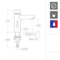 Ramonsoler Solestop Смеситель для раковины нажимной порционный, цвет: хром 7490