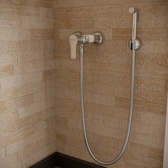 Ramonsoler Titanium Гигиенический душ со смесителем, цвет: хром 1843S