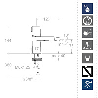 Ramonsoler Tzar Смеситель для биде однорычажный, цвет: матовый черный 340301NM