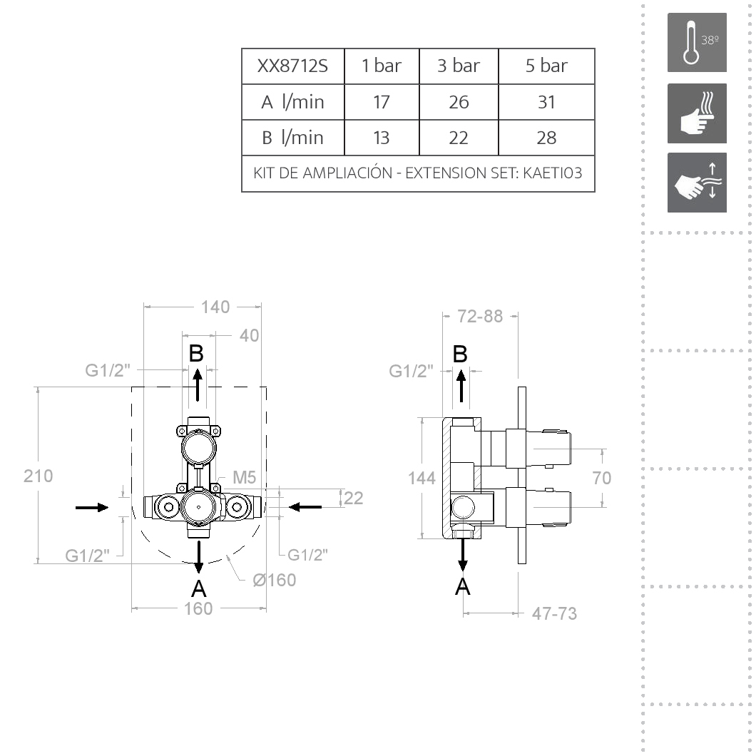 Ramonsoler Tzar Встраиваемый термостатический смеситель на 2 потребителя, цвет: никель брашированный 348712SNC
