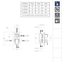 Ramonsoler Urban Chic Встраиваемый смеситель на 3 потребителя, цвет: хром 211503S