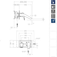 Ramonsoler Urban Chic Встраиваемый смеситель излив 14 см, цвет: хром 212001