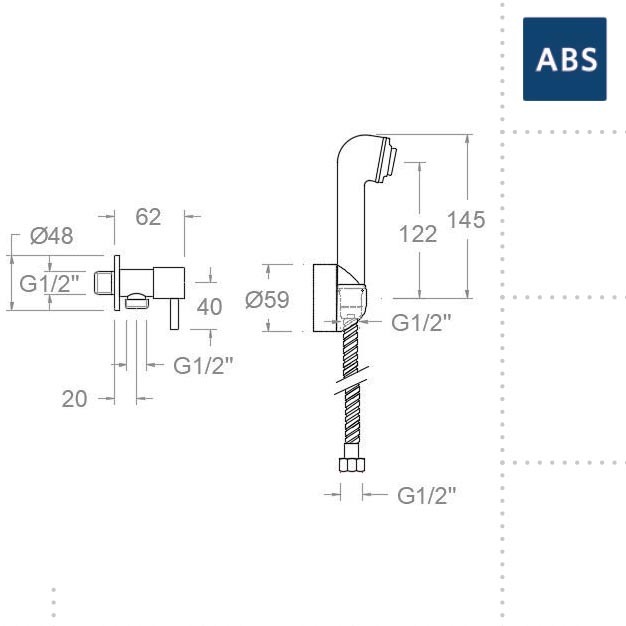 Ramonsoler WC Гигиенический душ из ABS-пластика, цвет: хром 114902WC