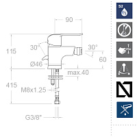 Ramonsoler Ypsilon Plus Смеситель для биде однорычажный, цвет: хром 6403