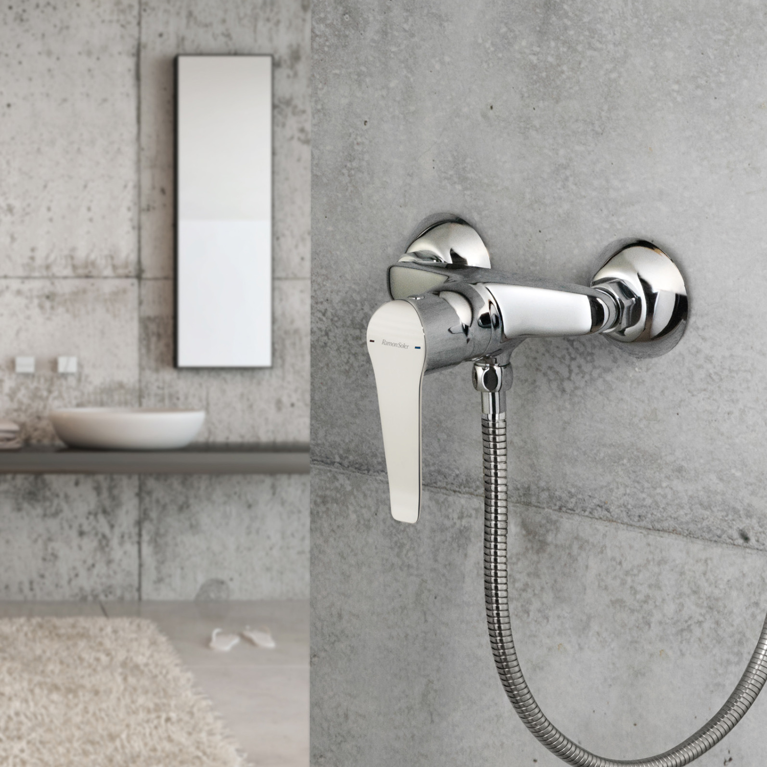 Ramonsoler Ypsilon Plus Термостатический смеситель настенный с душем, цвет: хром 6408T3