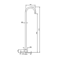 Fantini Nostromo Излив для раковины напольный 24 см, цвет: черный матовый 50 13 9561