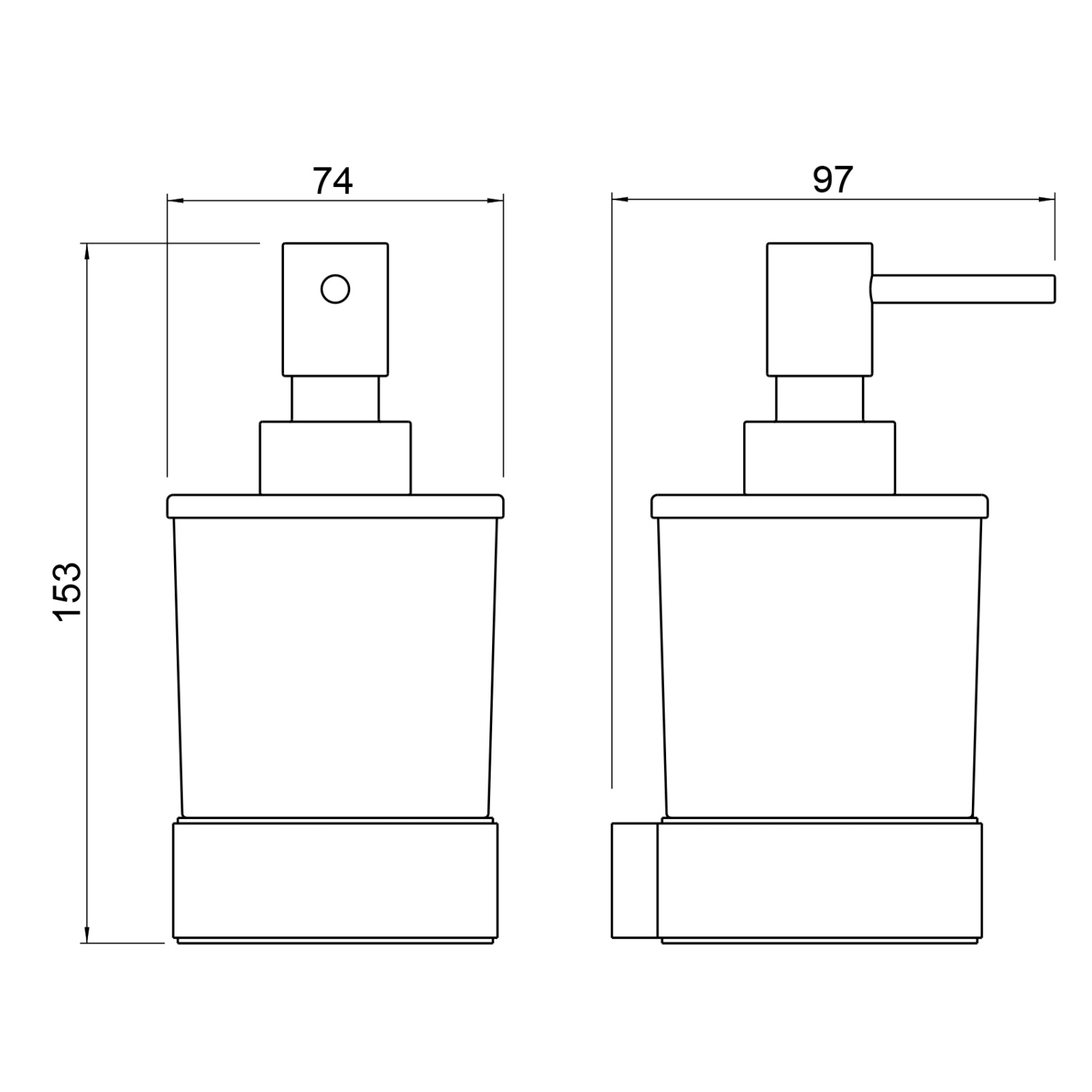 Timo Selene Дозатор для жидкого мыла, подвесной, стеклянная колба, цвет: черный 14039/03