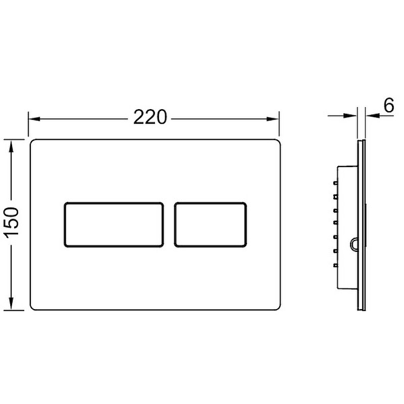 Tece Solid Панель смыва металлическая, с текстурой линии, 15x22 см, цвет: никель 9240437