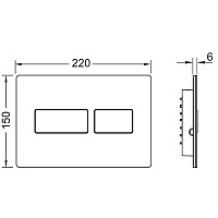 Tece Solid Панель смыва металлическая, с текстурой линии, 15x22 см, цвет: никель 9240437