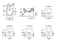 Villeroy & Boch Avento Биде подвесное 37x53 см, 1 отв. с переливом, цвет: Альпийский белый глянцевый 54050001