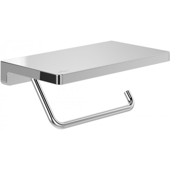 Villeroy & Boch Elements Striking Держатель туалетной бумаги с полочкой, подвесной, цвет: хром TVA15202300061