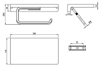 Villeroy & Boch Elements Striking Держатель туалетной бумаги с полочкой, подвесной, цвет: хром TVA15202300061