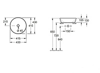 Villeroy & Boch Artis Раковина чаша 43x43x12,5h см, без перелива, TitanGlaze, цвет: Powder матовый 417943BCT0