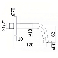 Paffoni Light Излив настенный 12 см, цвет: черный матовый ZBOC103NO