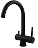 Paffoni Stick Смеситель для кухонной мойки с поворотным изливом, цвет: черный матовый SK190NO