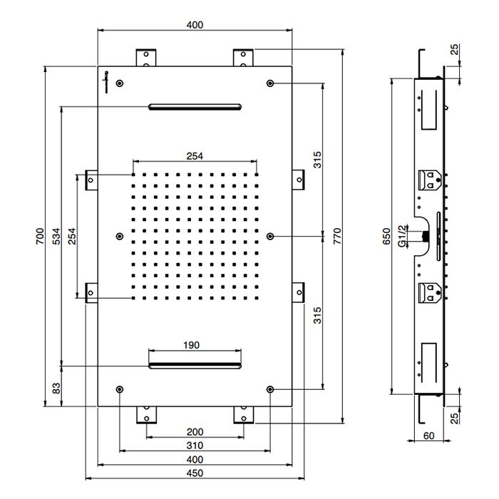 Carlo Frattini Wellness Harmonia Верхний душ потолочный, ливневая струя 70x40 см, цвет: хром F2903CR
