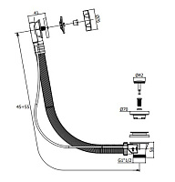 Paffoni Слив-перелив PVC для ванны полуавтоматический, без сифона, цвет: черный матовый ZACC118NO