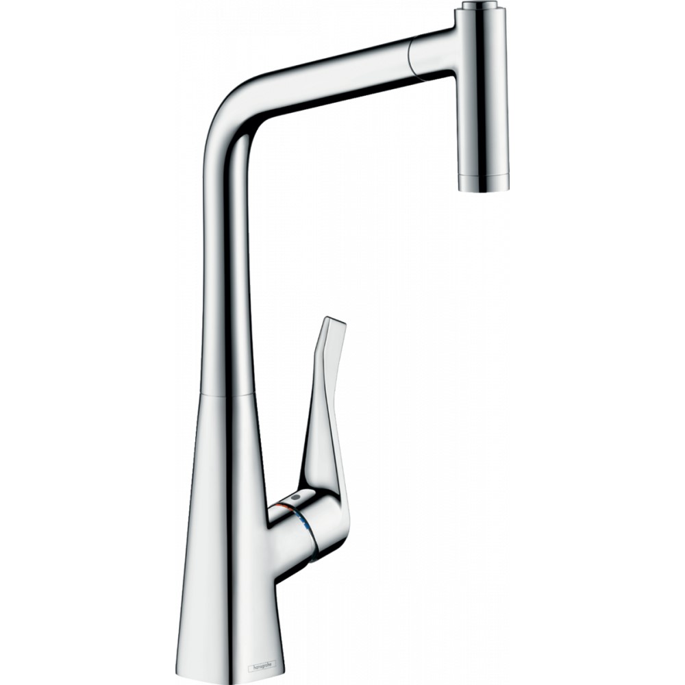 Hansgrohe Metris M71 Смеситель для кухонной мойки однорычажный 320 EcoSmart, с выдв. изл. цвет: хром 14780000