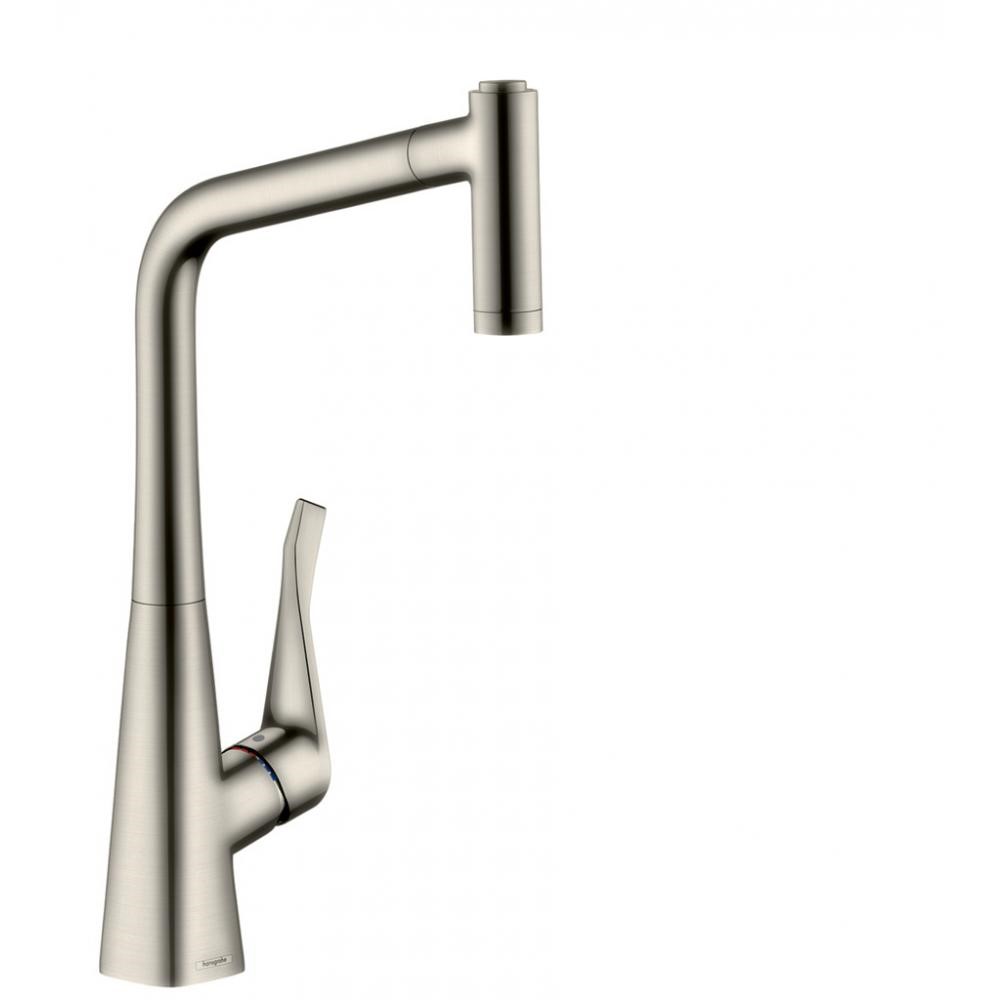 Hansgrohe Metris M71 Смеситель для кух. мойки однорыч. 320 EcoSmart, с выдв. изл. цвет: нерж. сталь 14780800
