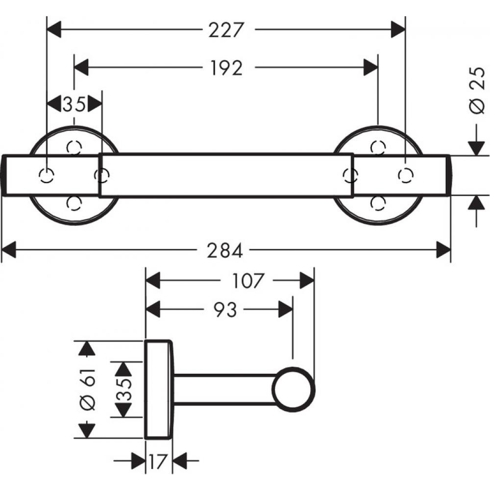 Hansgrohe Unica Comfort Подножка подвесная, латунь цвет: хром 26329000
