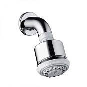 Hansgrohe Clubmaster Верхний душ 8,5 см EcoSmart, 3 вида струи, с держателем 16 см, цвет: хром 26606000