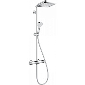 Hansgrohe Crometta E Душевая стойка: термостат, верхний душ EcoSmart 24x24 см,ручной душ, цвет: хром 27281000