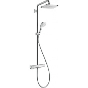 Hansgrohe Croma E Душевая стойка: термостат, верхний душ EcoSmart 28x17 см, ручной душ, цвет: хром 27660000