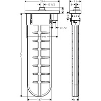 Hansgrohe SBox Внешняя часть душевого гарнитура на борт ванны, прямоугольный, цвет: матовый черный 28010670