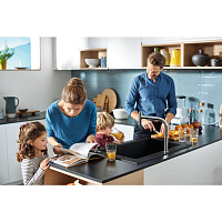 Hansgrohe S51 Кухонная мойка встраиваемая сверху 1 чаша 77x51 см, цвет: черный графит 43313170